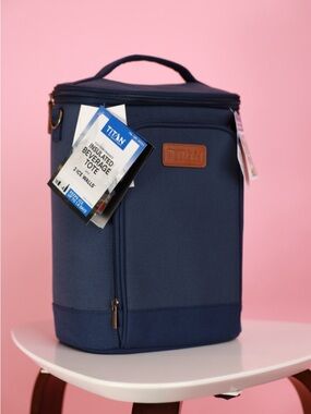 Titan Navy Blue Insulated Beverage Tote